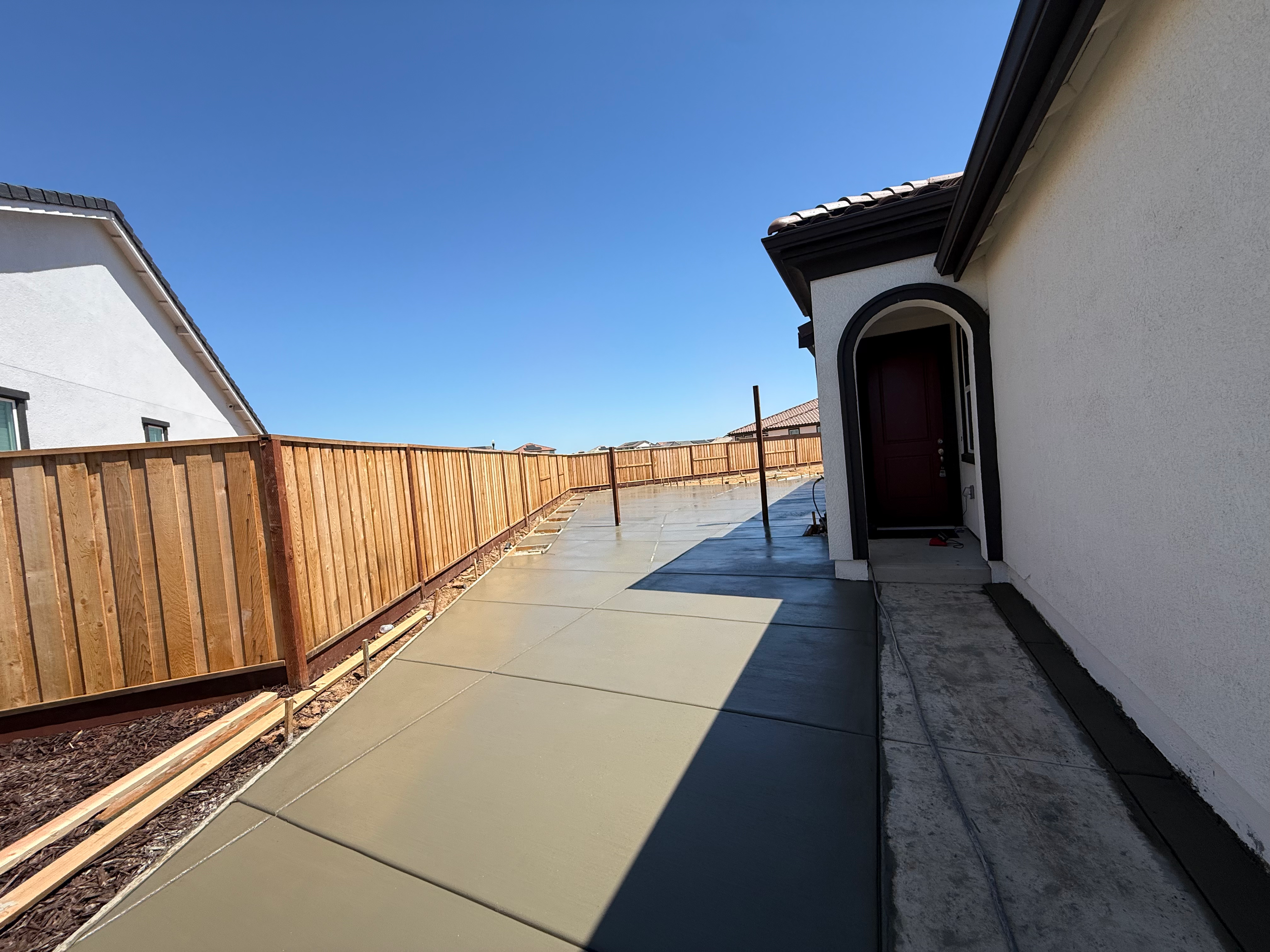 Broom Finish Side Yard Patio