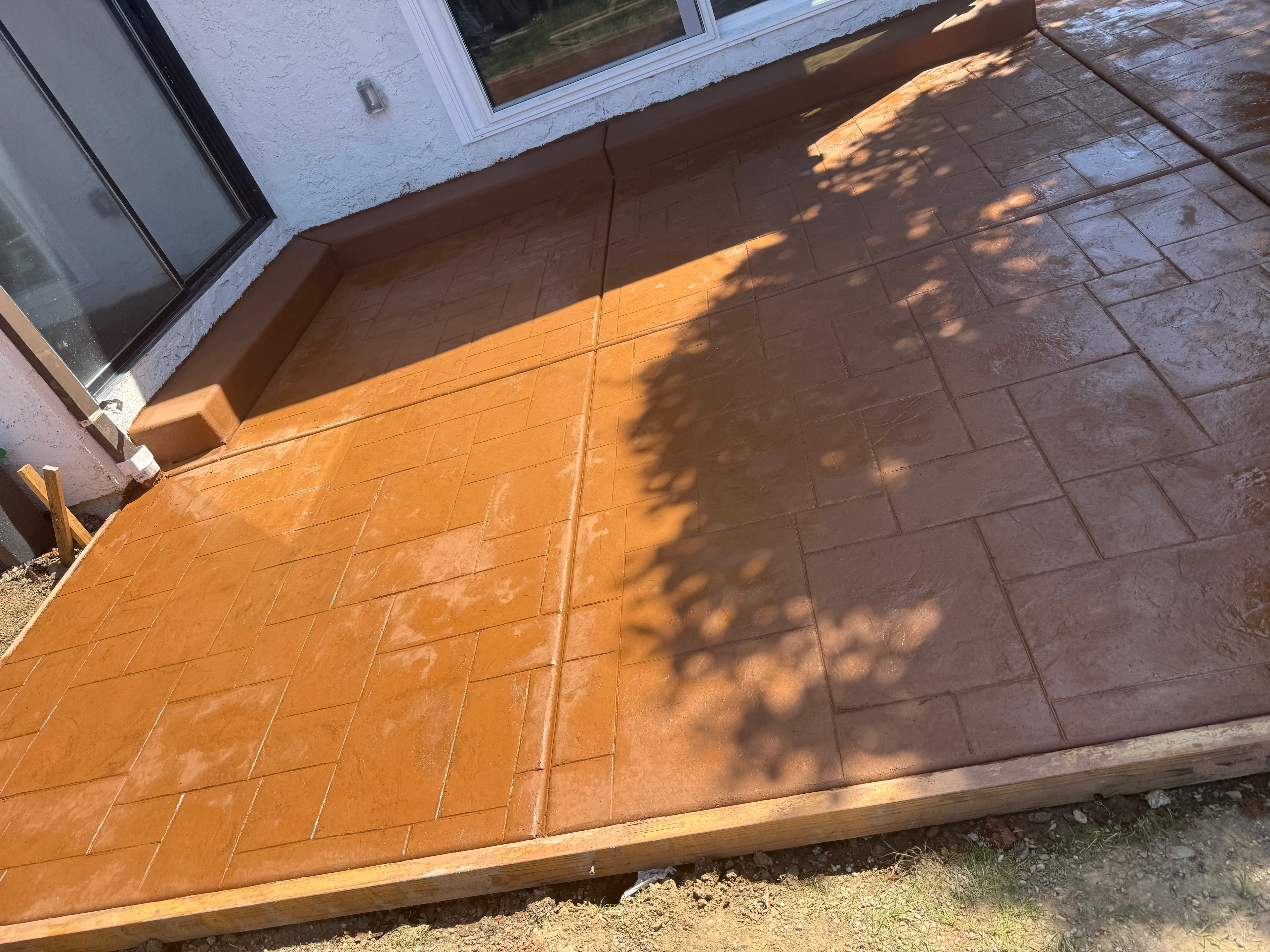 Colored Stamped Patio — Terracotta Tile Pattern