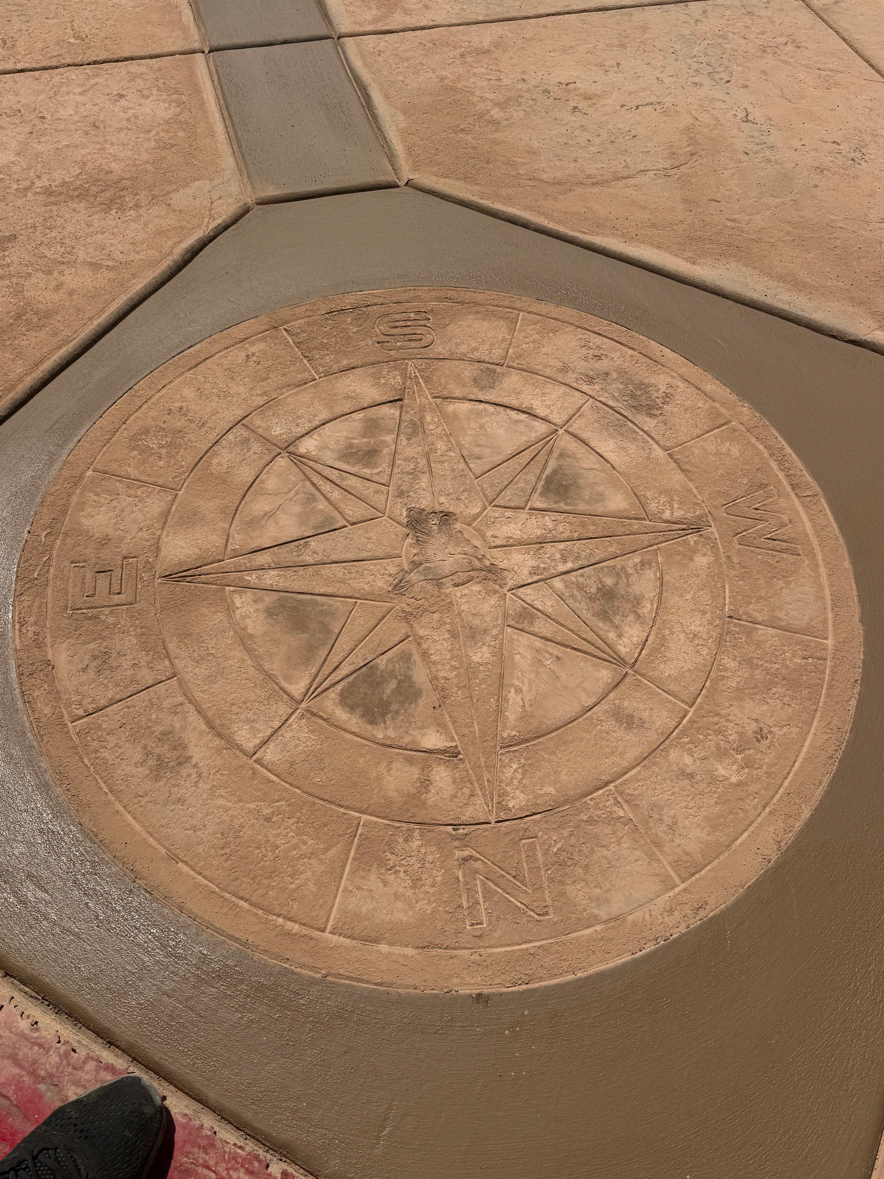 Stamped Compass Detail — Terracotta Color